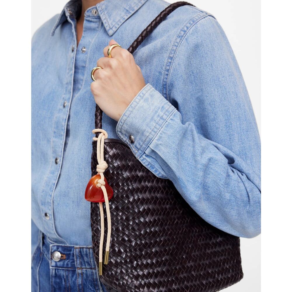 NWT Madewell The Signature Woven Shoulder Bag Coffee Bean - Picture 3 of 3